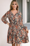 Printed V-Neck Mini Dress - felvior