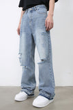 Men's Distressed Baggy Jeans - felvior
