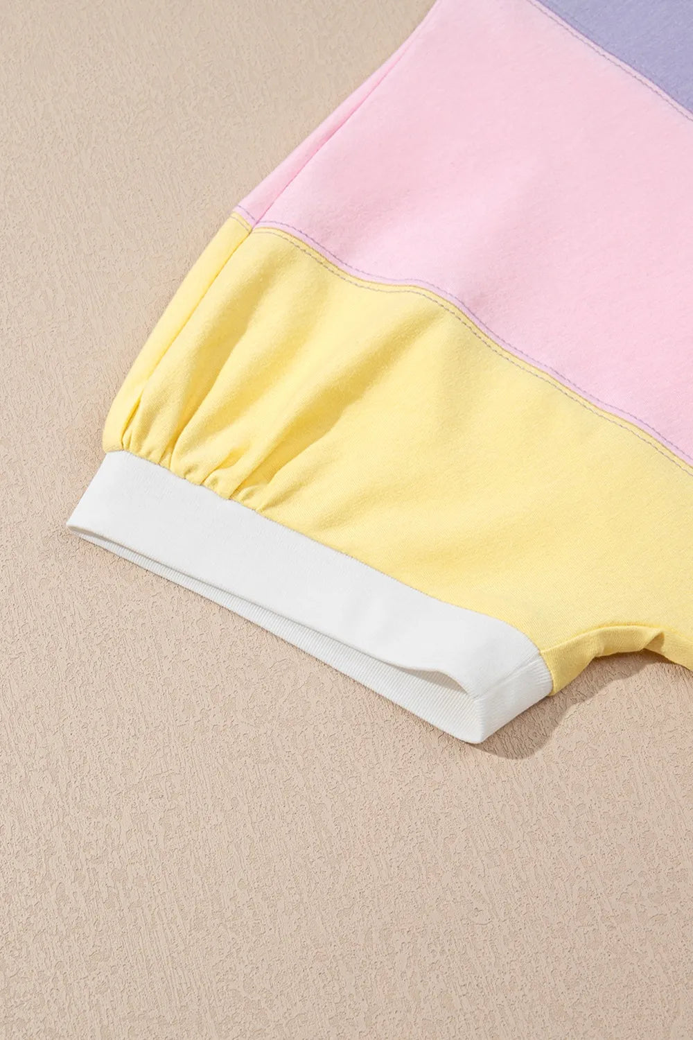 Color Block Patchwork Half Sleeve Oversized T Shirt - felvior