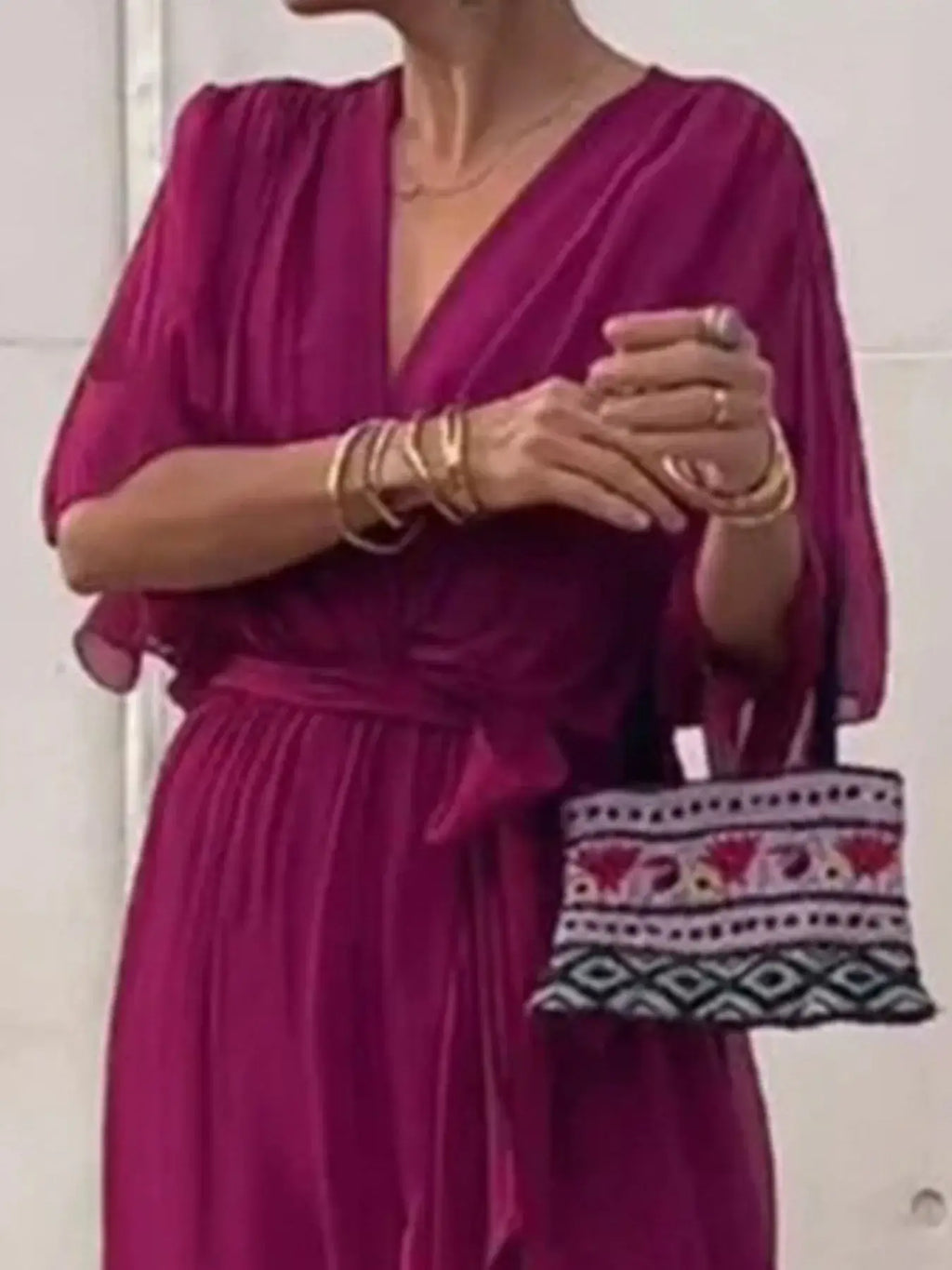 Full Size Flowy Tie Front Midi Dress with Flutter Sleeves Plus Size