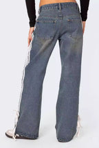 Side Striped Loose Fit Jeans