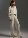 Johnny Collar Long Sleeve Top and Pants Sweater Set - felvior