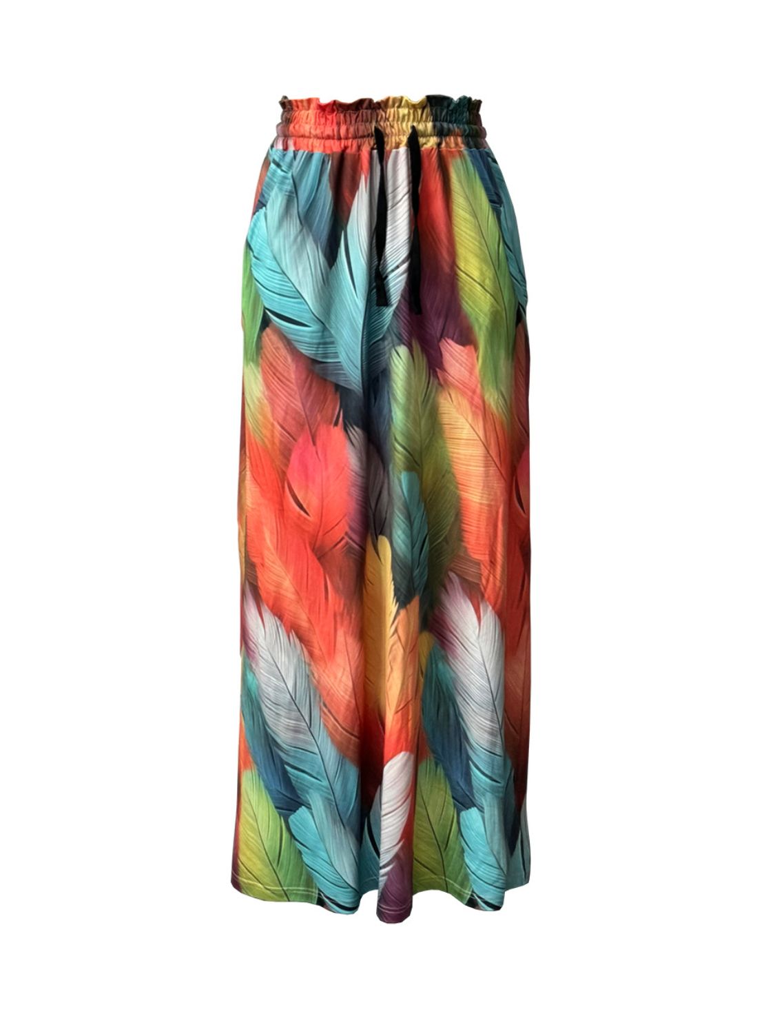 Printed Maxi Skirt with Pockets - felvior