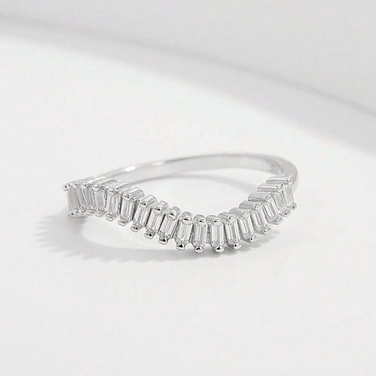 925 Sterling Silver Inlaid Zircon Ring - felvior