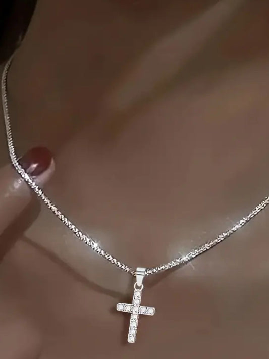 925 Sterling Silver Cross Necklace - felvior