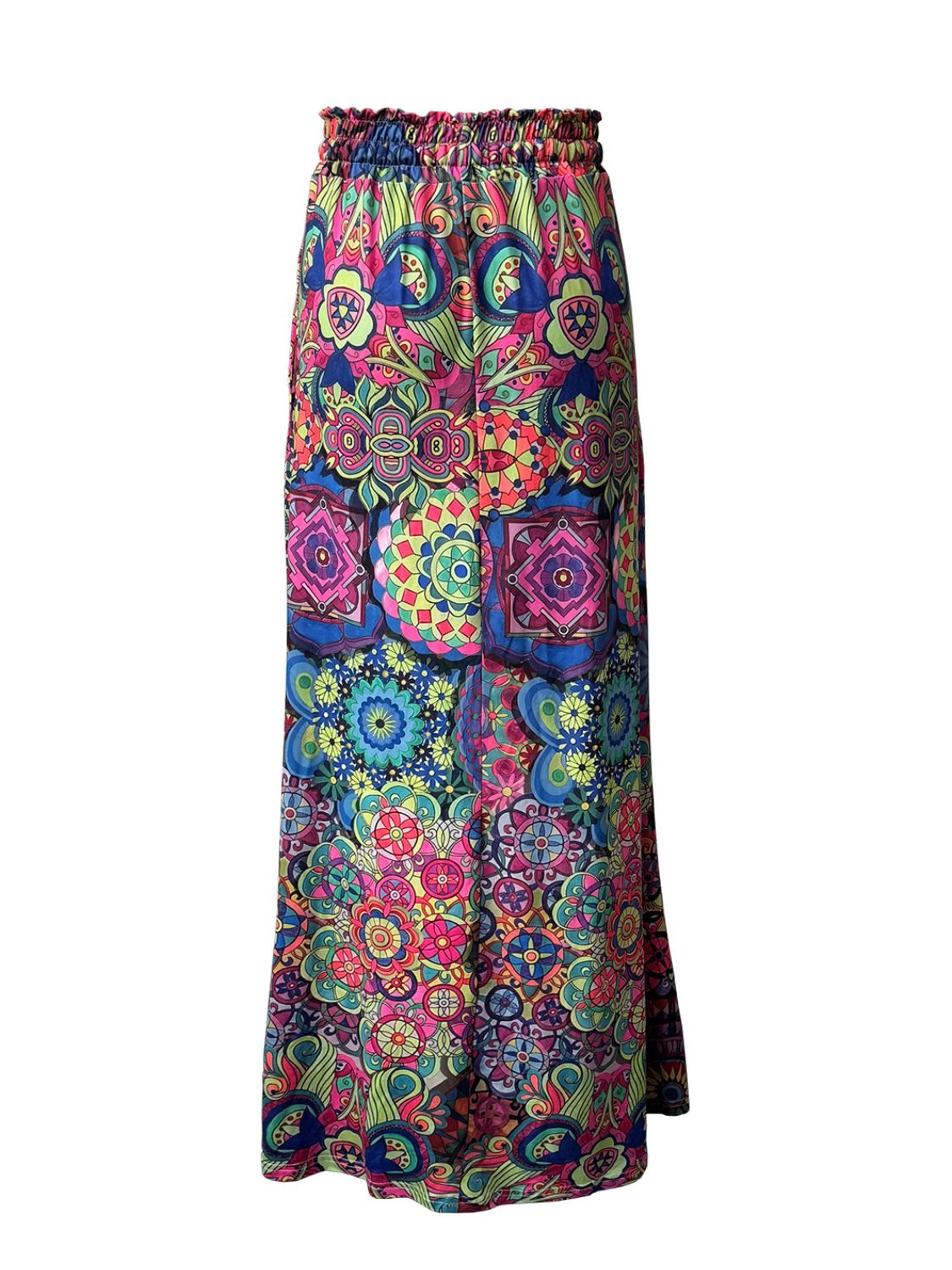 Printed Maxi Skirt with Pockets - felvior