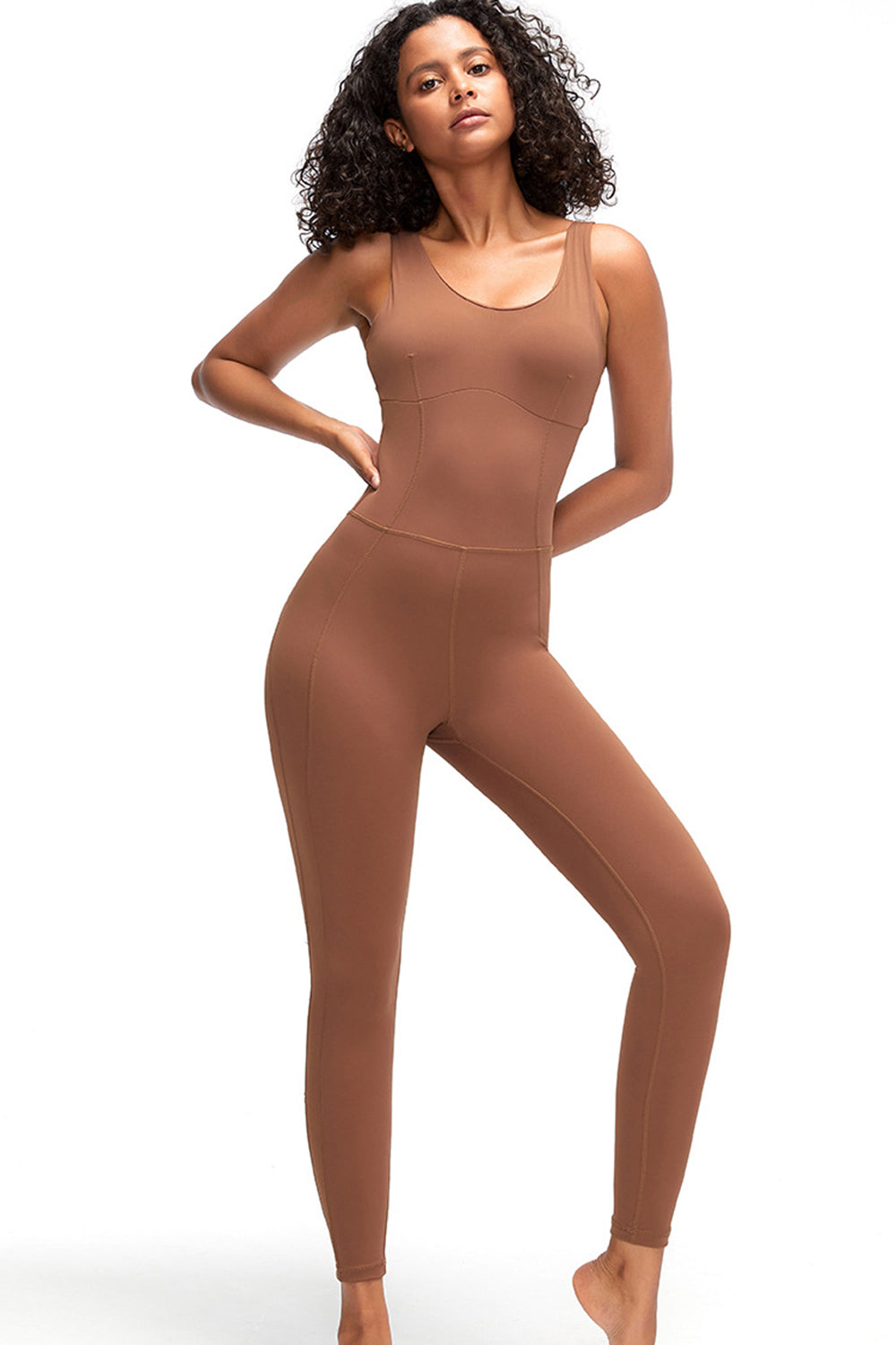 Crisscross Wide Strap Active Jumpsuit - felvior