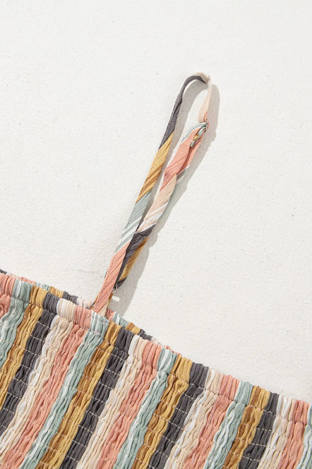 Striped Smocked Cami Top and Wide Leg Pants Set