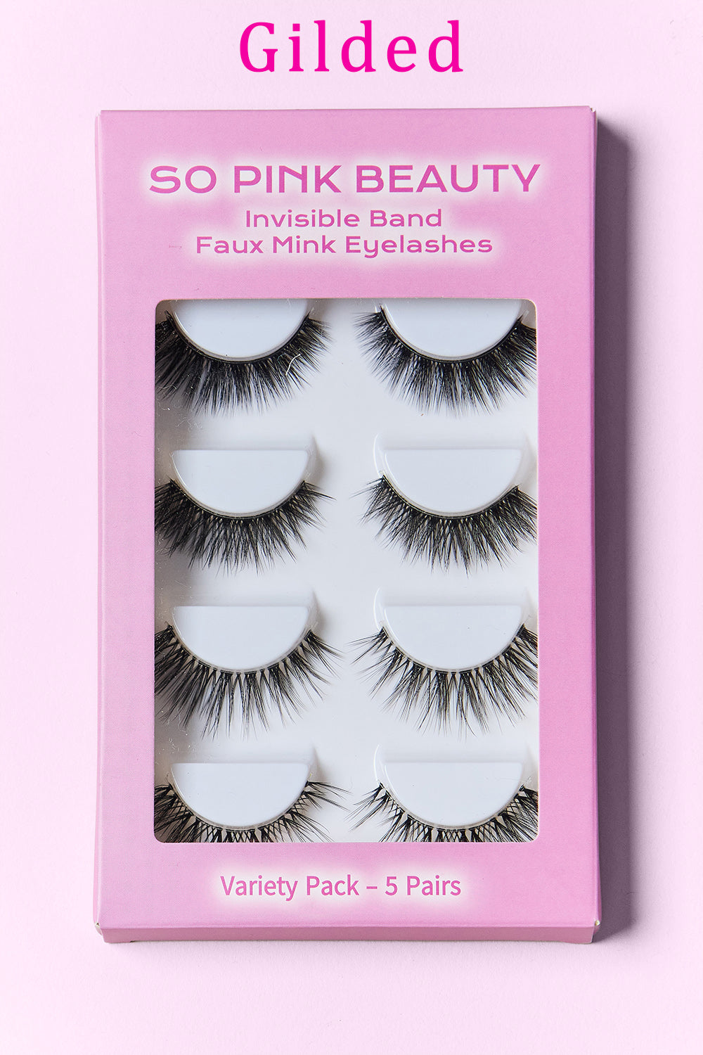 SO PINK BEAUTY Faux Mink Eyelashes Variety Pack 5 Pairs - felvior