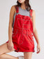Wide Strap Square Neck Denim Overalls