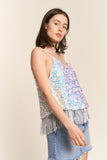 J.NNA Sequin Tassel Hem Flowy Cami - felvior