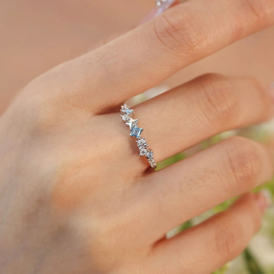 Star Inlaid Zircon Ring - felvior