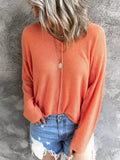 V-Neck Drop Shoulder Knit Top - felvior