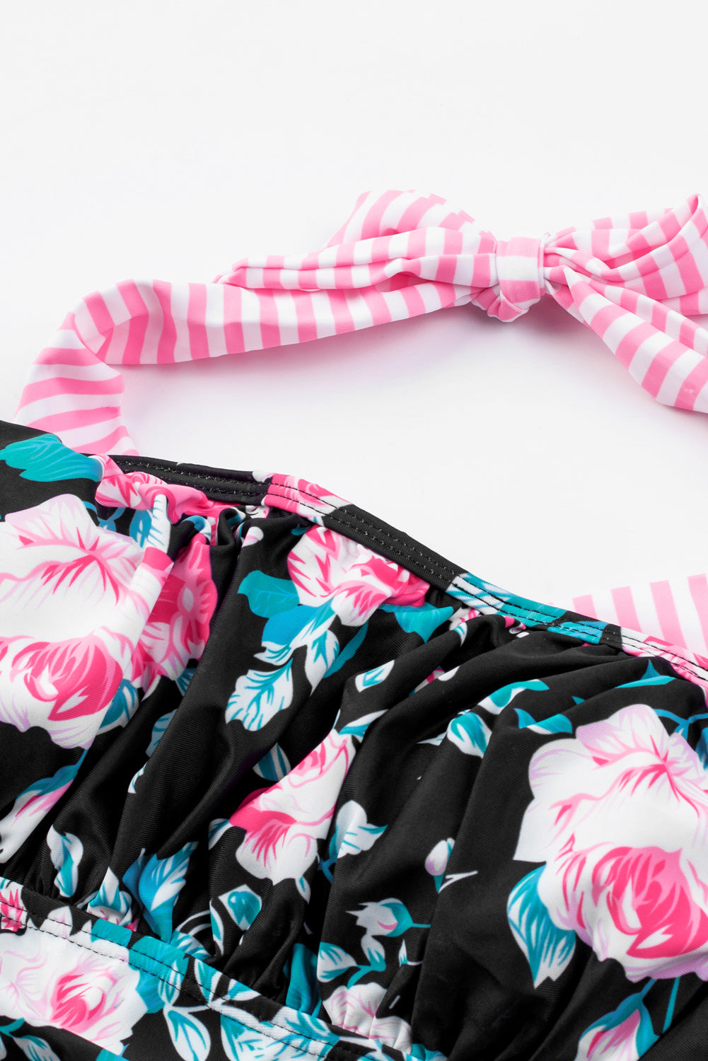 Mixed Print Tie-Back Two-Piece Swimsuit - felvior