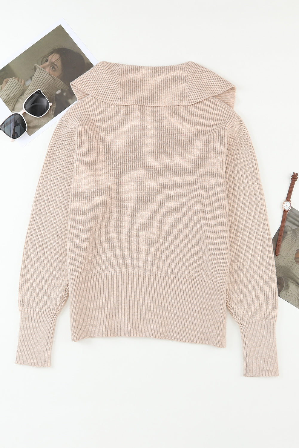 Zip Up Long Sleeve Cardigan - felvior