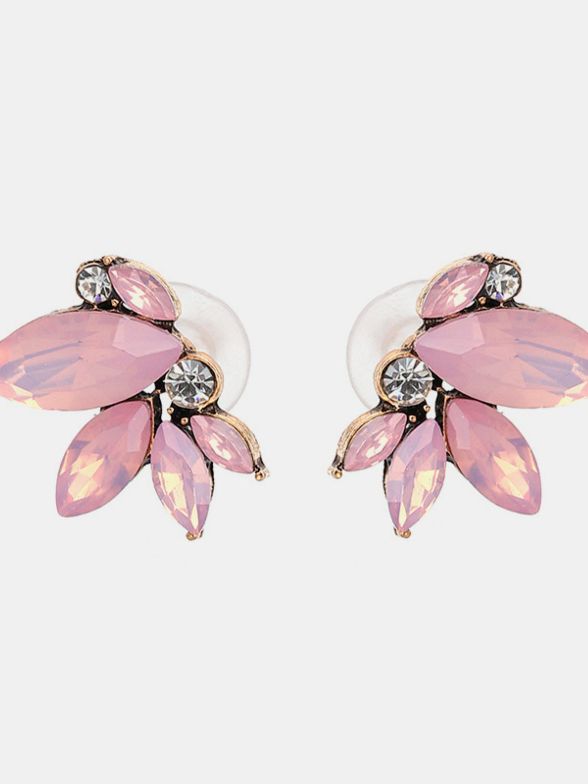Alloy Rhinestone Flower Stud Earrings - felvior