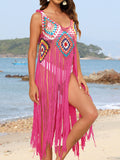 Fringe Spaghetti Strap Cover-Up - felvior