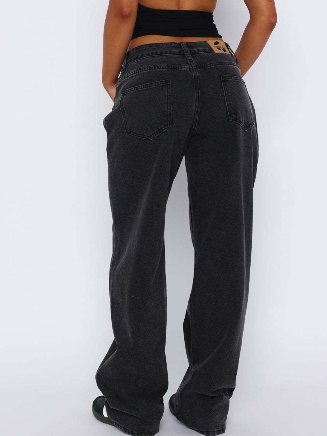 Wide Leg Jeans with Pockets - felvior