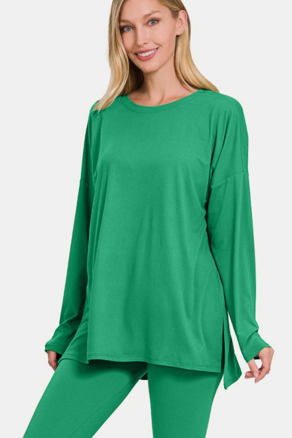 Zenana Full Size Brushed Microfiber Top and Leggings Lounge Set - felvior