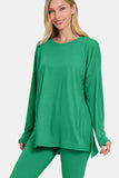 Zenana Full Size Brushed Microfiber Top and Leggings Lounge Set - felvior