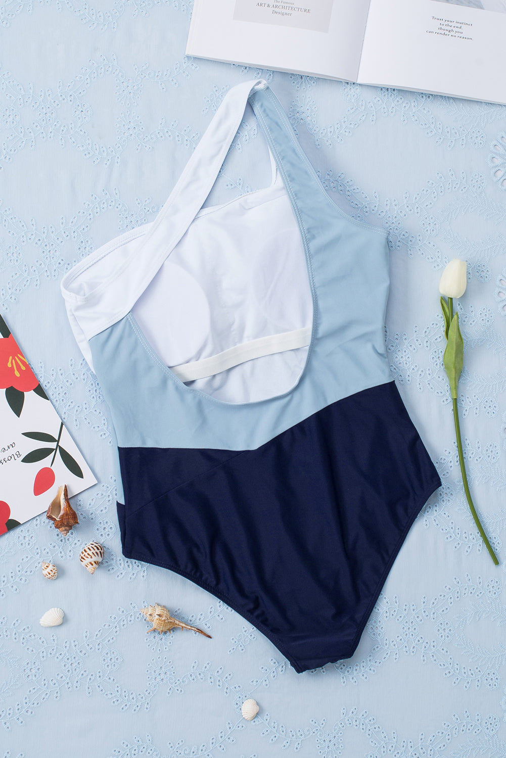 Full Size Cutout Color Block Sleeveless One-Piece Swimwear - felvior