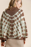 Umgee Full Size Ribbed Hem Tie Dye Round Neck Sweater Plus Size