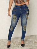 Distressed Skinny Jeans - felvior