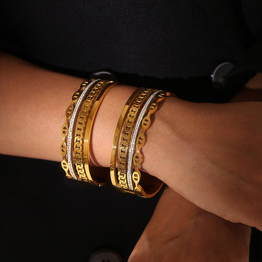 18K Gold-Plated Czech Diamond Bracelet - felvior