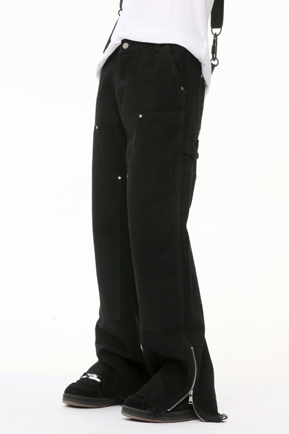 Men's Raw Hem Bootcut Jeans with Zip-Up Sides Hauptbild