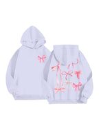 Bow Print Long Sleeve Hoodie