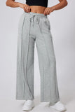 Drawstring Wide Leg Active Pants - felvior