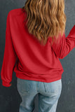 Letter Graphic Round Neck Long Sleeve Sweatshirt - felvior