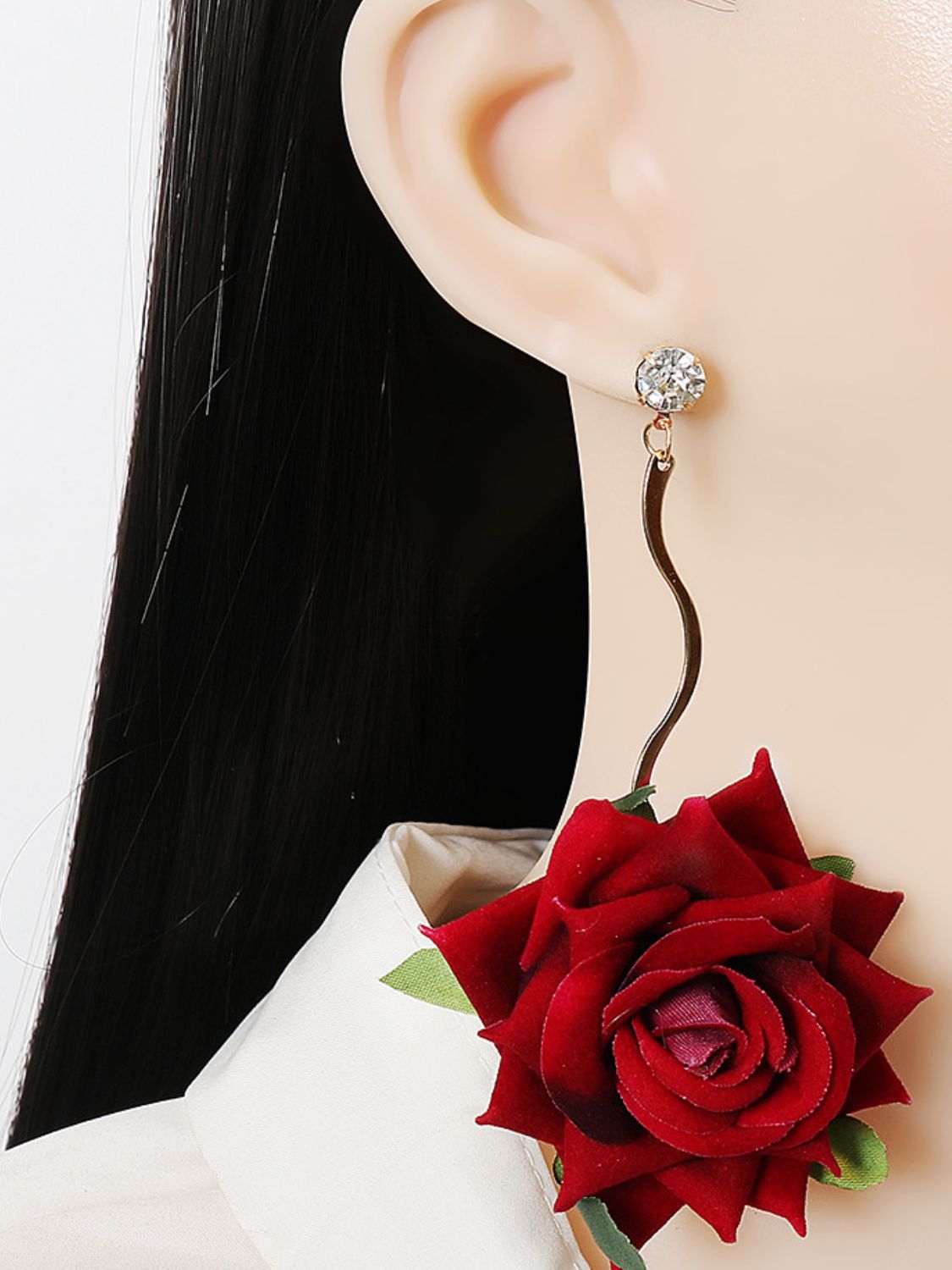 Alloy Rose Dangle Earrings - felvior