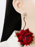 Alloy Rose Dangle Earrings - felvior