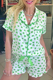 Lucky Clover Shirt and Shorts Lounge Set - felvior
