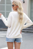 Letter Graphic Round Neck Sweater - felvior