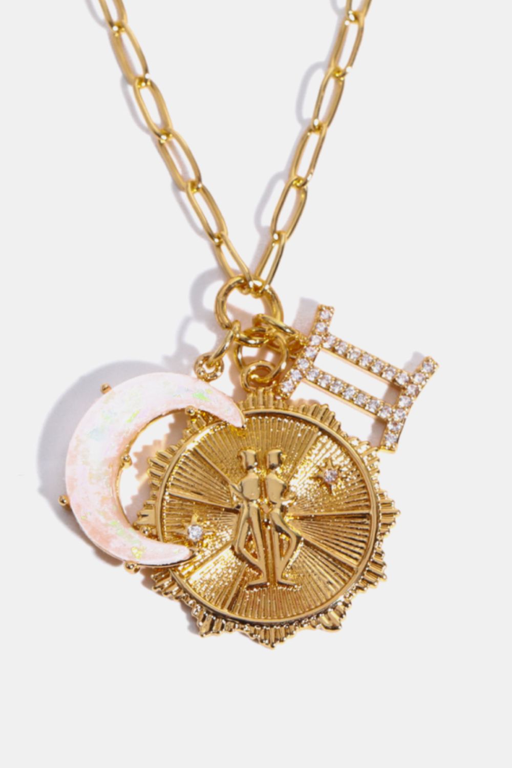 Constellation and Moon Pendant Copper Necklace - felvior