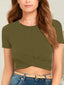 Round Neck Short Sleeve Crop T-Shirt