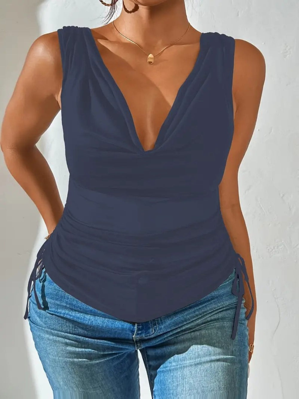 Side Drawstring Ruched Tank
