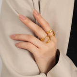 Titanium Steel Layered Wrap Ring - felvior