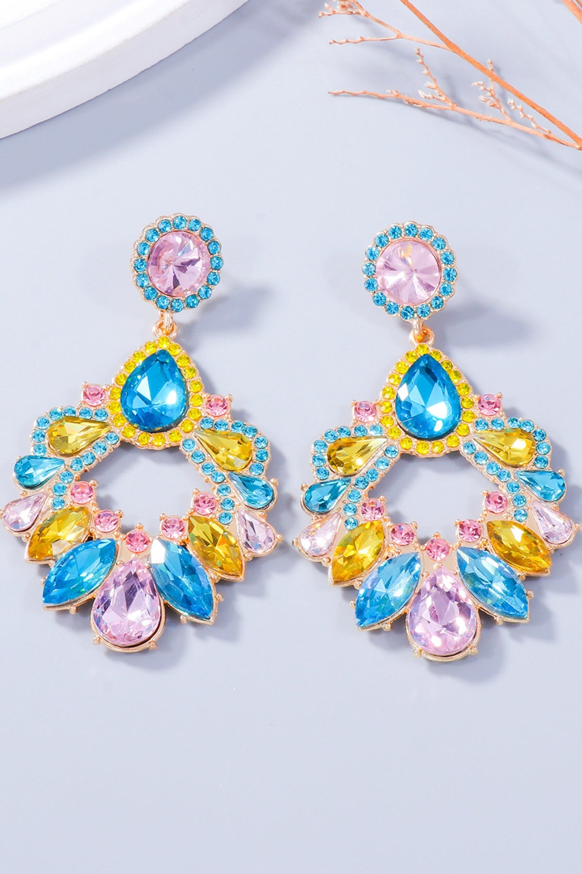 Alloy Rhinestone Dangle Earrings - felvior