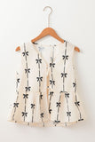 Tied Front Bow Print Peplum Tank - felvior
