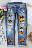 Pumpkin Distressed Straight Jeans - felvior