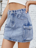 Cargo Denim Skirt - felvior