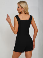 Square Neck Wide Strap Tank and Shorts Set