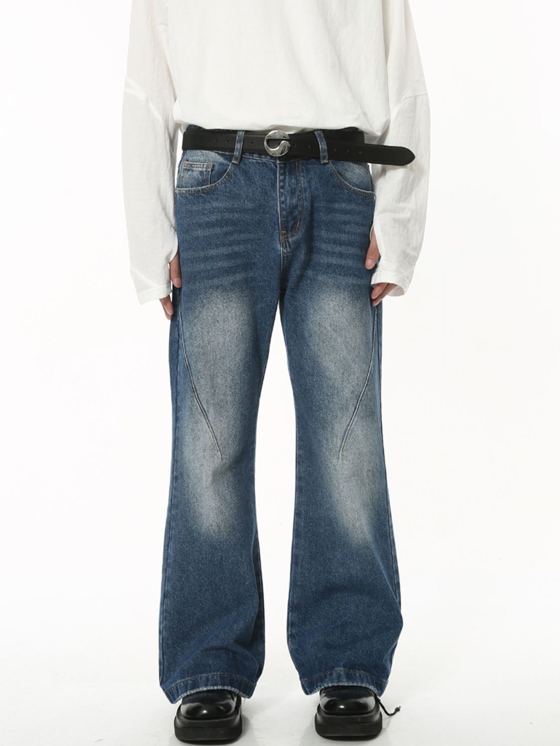 Men's Mid Rise Jeans with Pockets - felvior