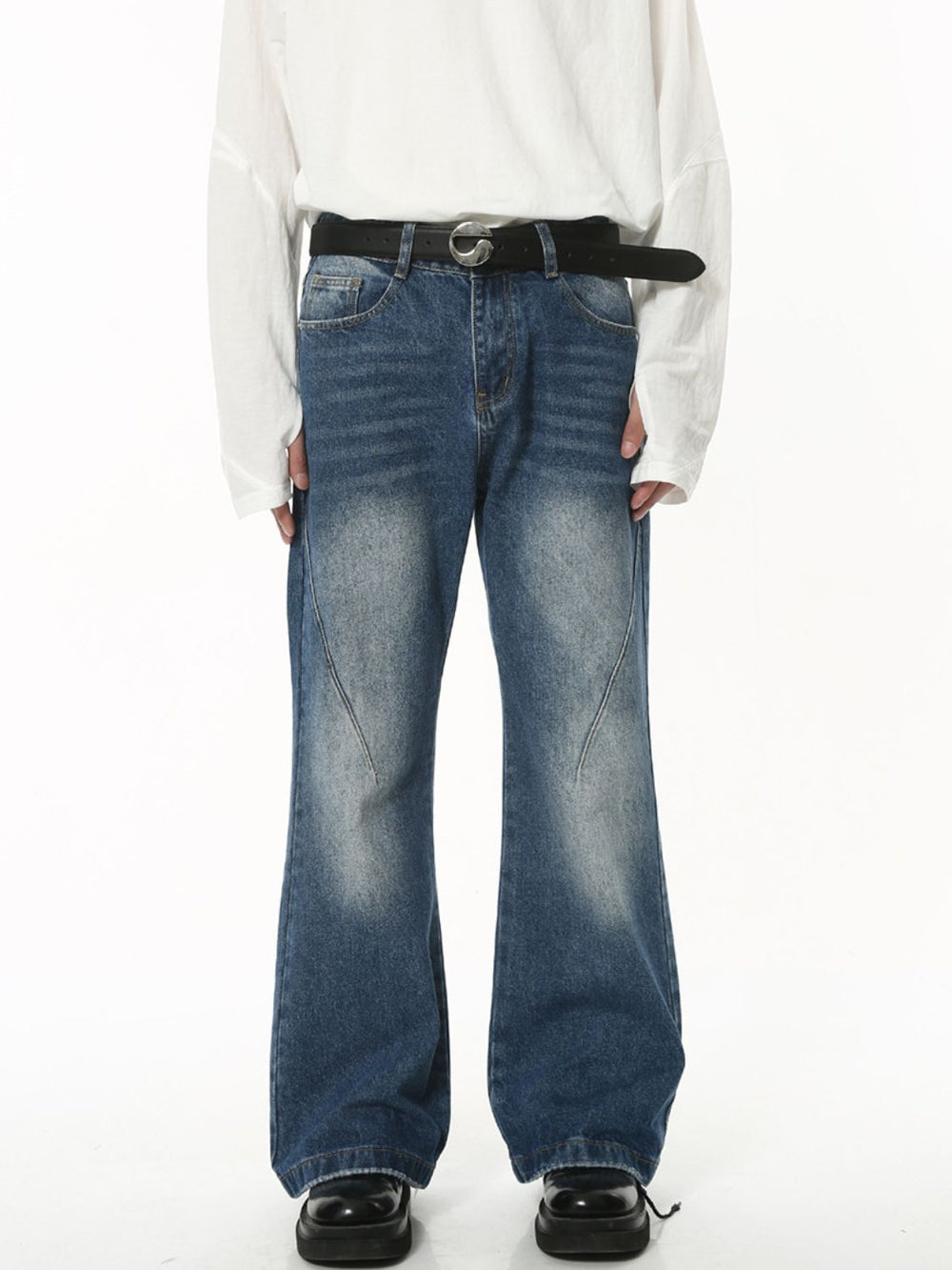 Men's Mid Rise Jeans with Pockets - felvior