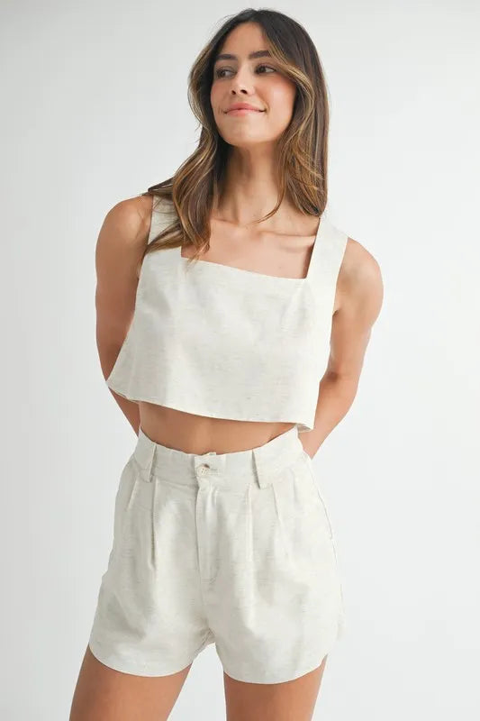 MABLE Sleeveless Crop Top and Shorts Set Main image