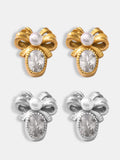 Titanium Steel Bow Stud Earrings - felvior