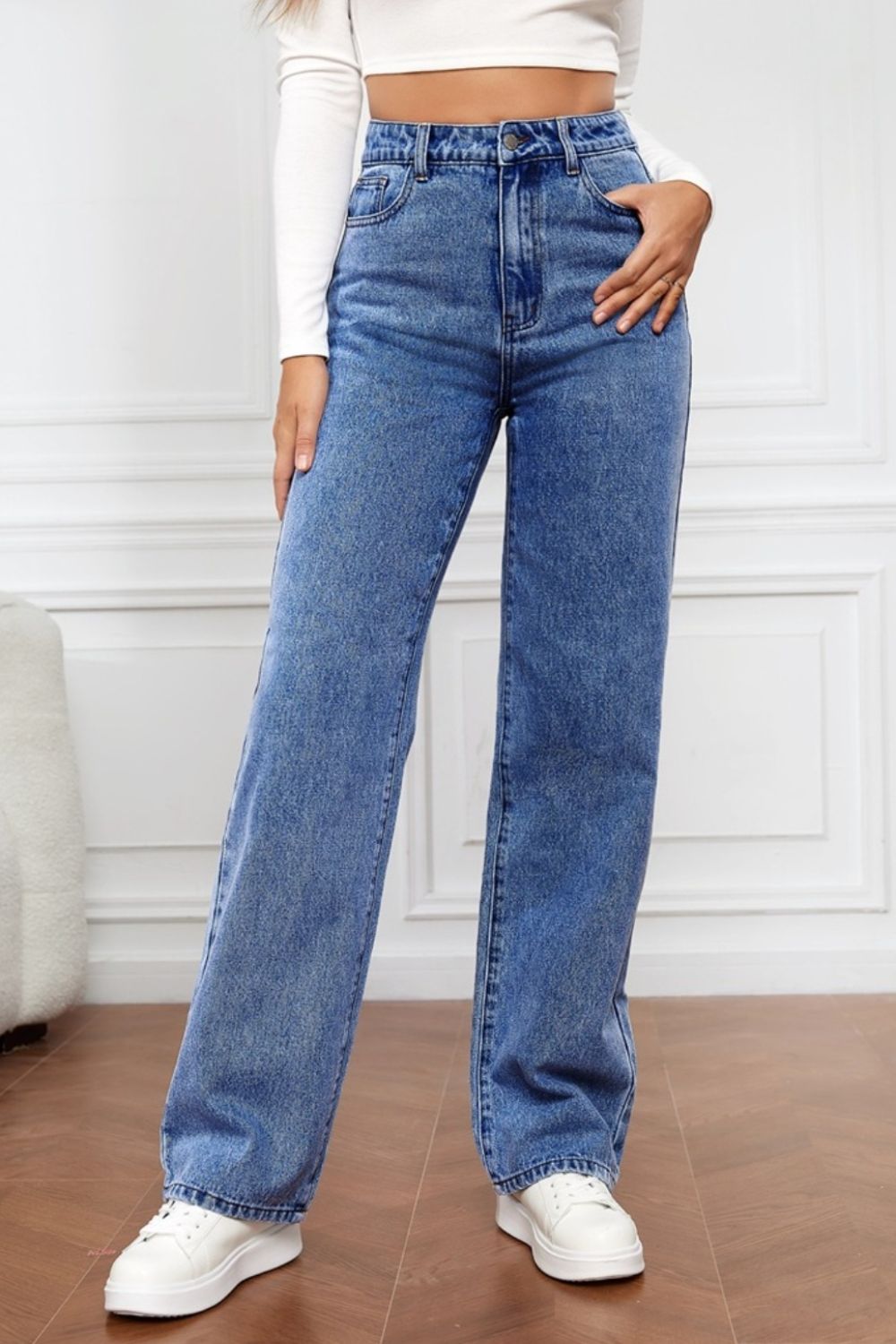 High Waist Straight Jeans - felvior
